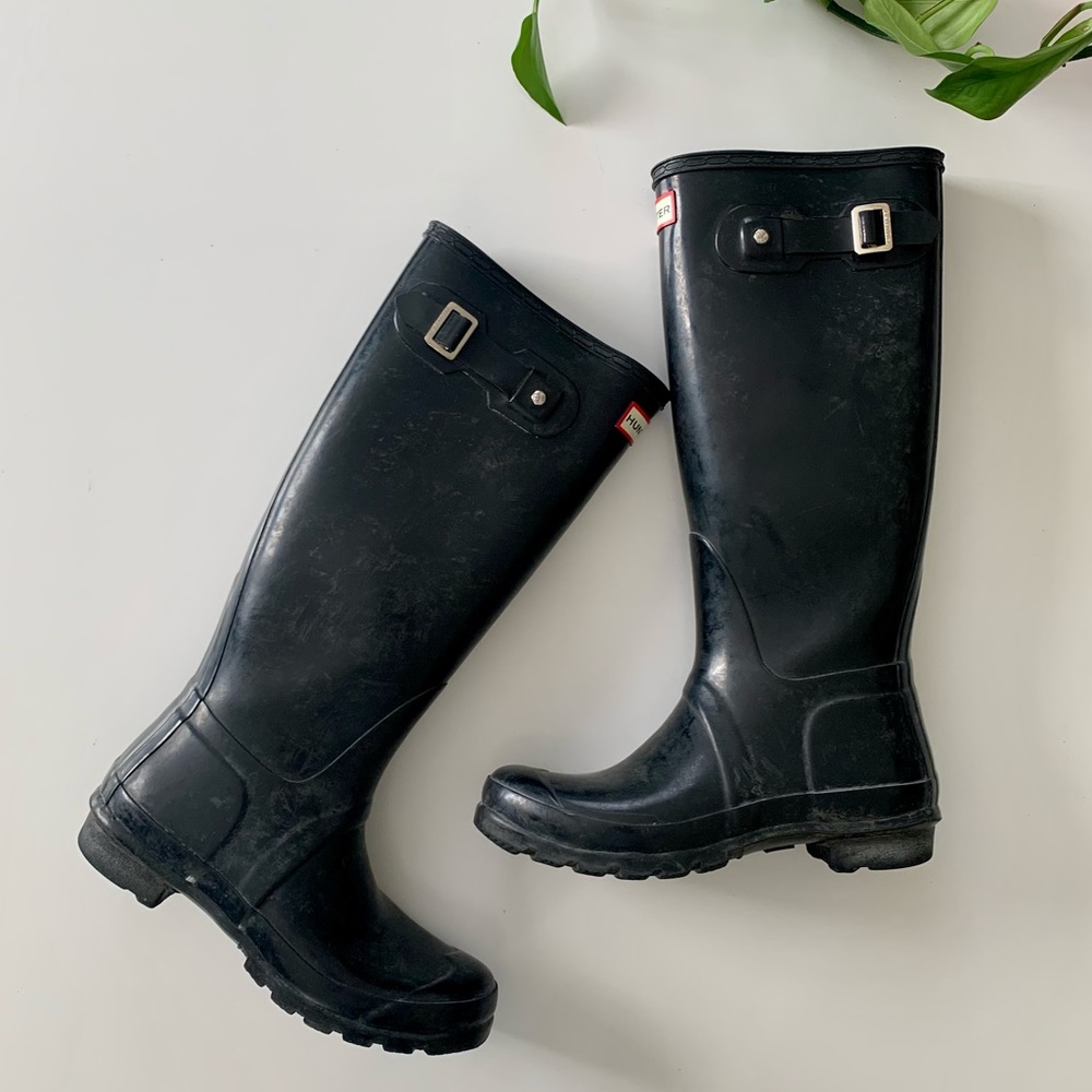 Hunter Black Tall Boots